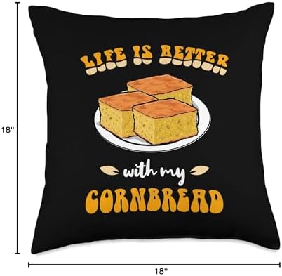 Thanksgiving Quote Life Is Better WIth My Cornbread Throw Pillow - Image 4
