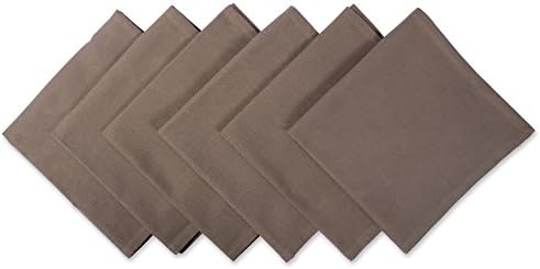 DII Solid Napkin Set Collection, 20x20, Brown, 6 Piece by DII