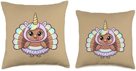 Mom Thanksgiving Unicorn Turkey Cute Mom Outfit Throw Pillow - Image 3