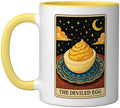 The Deviled Egg Tarot Card Ceramic Mug, Yellow/White, 11oz by Unknown