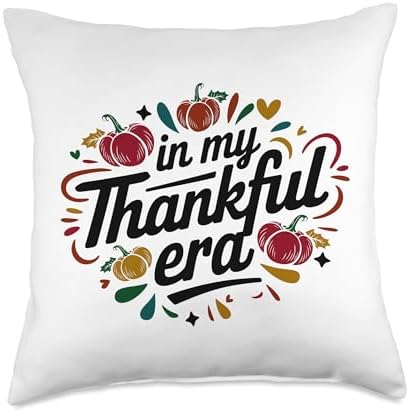 In My Thankful Era Friendsgiving Thanksgiving Throw Pillow by HadleyDesigns