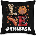Polish Food Designs Smoked Kielbasa Sausage Funny Kielbasa Thanksgiving Apparel Poland Tradition Foods Throw Pillow, 16x16, Multicolor by Unknown