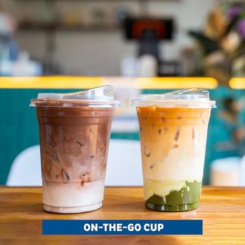 Freshware Clear Plastic Cups with Strawless Sip Lids [100 Cups - 16 oz] Disposable Cup for Iced Coffee, Smoothie, Milkshake, Cold Drinks - Image 5