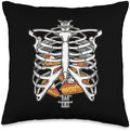 Skeleton Pumpkin Pie Rib Cage X-Ray Halloween Thanksgiving Throw Pillow by Unknown