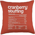 Cranberry Stuffing Nutrition Fact Thanksgiving Christmas Throw Pillow by Unknown
