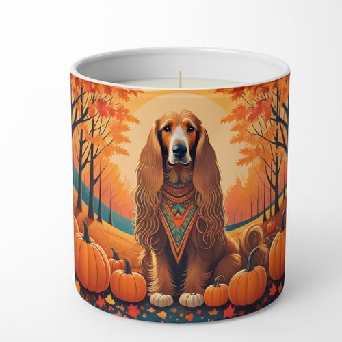 Caroline's Treasures DAC1002CDL Afghan Hound Fall Decorative Soy Candle Nature Soy Wax Essential Oil Home Decor Ideal for Bedroom Kitchen Bath Office Gift, 10 oz by CarolinesTreasures