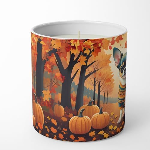 Caroline's Treasures DAC1035CDL Tricolor Chihuahua Fall Decorative Soy Candle Nature Soy Wax Essential Oil Home Decor Ideal for Bedroom Kitchen Bath Office Gift, 10 oz - Image 3