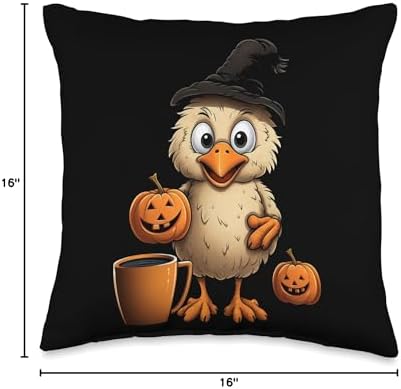 Chicken Hen Pumpkin Spice Latte Autumn Thanksgiving Halloween Throw Pillow - Image 4
