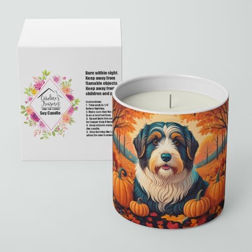 Caroline's Treasures DAC1015CDL Bearded Collie Fall Decorative Soy Candle Nature Soy Wax Essential Oil Home Decor Ideal for Bedroom Kitchen Bath Office Gift, 10 oz - Image 2