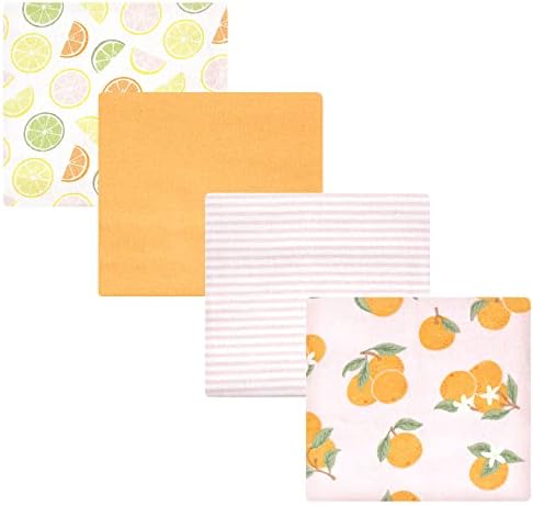 Hudson Baby Unisex Baby Cotton Flannel Receiving Blankets, Citrus Orange, One Size by HudsonBaby