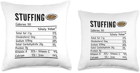 Stuffing Nutrition Facts Thanksgiving Food Family Matching Throw Pillow - Image 3