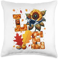LOVE Thanksgiving Orca Fall Leaves Sunflower Sea Animals Throw Pillow by Unknown