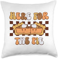 Retro Groovy Here For The Pie Thanksgiving Pumpki Retro Groovy Here for The Pie Thanksgiving Pumpkin Fall Vibe Throw Pillow, 18x18, Multicolor by Unknown