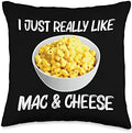 Cool Mac And Cheese For Men Women Macaroni Food Thanksgiving Throw Pillow by Unknown