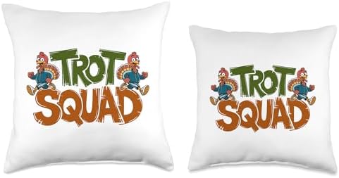 Trot Squad, Friendsgiving Squad Running Thanksgiving Throw Pillow - Image 3