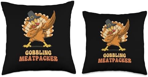Thanksgiving Holiday Gifts and Designs Dabbing Turkey Meatpacker Funny Thanksgiving Throw Pillow, 18x18, Multicolor - Image 3