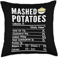 Mashed Potatoes Nutrition Facts Thanksgiving Food Matching Throw Pillow by Unknown