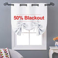 NICETOWN Roman Shades for Home Windows - Thermal Insulated Balloon Shade Blackout Curtain Tie Up Blind for Small Window/Kitchen (Grommet Top Panel, 46" W x 63" L, White) by NICETOWN