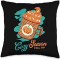 Pumpkin Spice Latte Season Thanksgiving Design Throw Pillow by Unknown