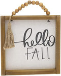 Boston International Metal Sign Fall Autumn Thanksgiving Decorative Wall Art, 8 x 8-Inches, Hello Fall by BostonInternational