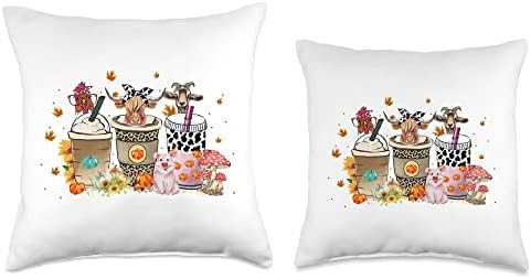 Thanksgiving Pumpkin Spice Coffee Fall Season Thanksgiving Pumpkin Spice Coffee Latte Fall Autumn Season Throw Pillow, 18x18, Multicolor - Image 3