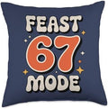Feast 67 Mode Funny Retro 67 Thanksgiving Birthday Gift Throw Pillow by Unknown