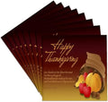 3dRose 777images Designs Graphic Designs Holidays - Happy Thanksgiving Cornucopia with Bible Verse Psalm 100 - Set of 8 Ceramic Tile Coasters (CST_26778_4) by 3dRose
