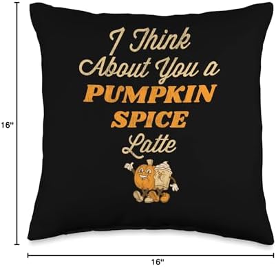 I Think About You a Pumpkin Spice Latte Women's Thanksgiving Throw Pillow - Image 4