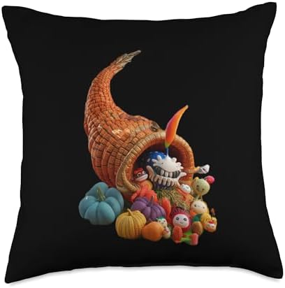 Anime, collection, variety, cornucopia, Fall, Thanksgiving Throw Pillow by Unknown
