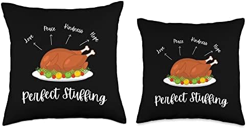 Perfect Thanksgiving Turkey Stuffing Peace Love Kindness Throw Pillow - Image 3