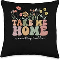 Wildflowers Take Me Home Country Rolls Funny Thanksgiving Throw Pillow by Unknown
