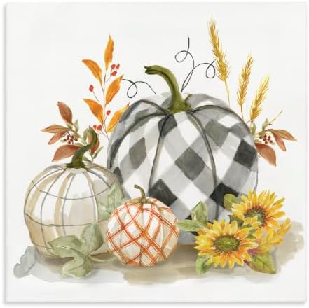 Stupell Industries Patchwork Patterned Pumpkins Fall Harvest Still Life, Designed by Nan Canvas Wall Art, 36 x 36, Multi-Color by StupellIndustries