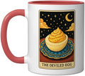 The Deviled Egg Tarot Card Ceramic Mug, Red/White, 11oz by Unknown