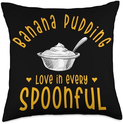 Thanksgiving - Banana Pudding Puding Lover Designs Dessert Banana Cream Pudding Quote Throw Pillow, 18x18, Multicolor by Unknown
