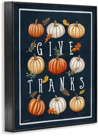 Autumn Pumpkins Give Thanks Holiday, 16 x 20 Inch Framed Giclée Print - Image 2