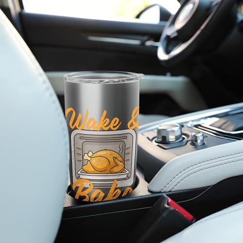 Wake & Bake for Home Cooks and Foodies on Thanksgiving Stainless Steel Insulated Tumbler - Image 6