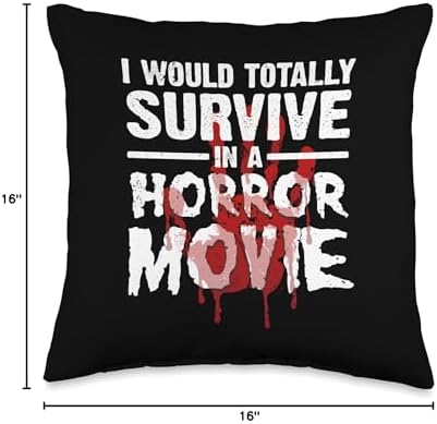 Funny Horror Movie Art For Men Women Halloween Scary Movies Throw Pillow