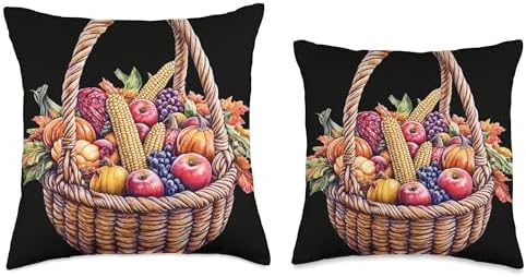 Thanksgiving Harvest Basket Fall Celebration Throw Pillow - Image 3