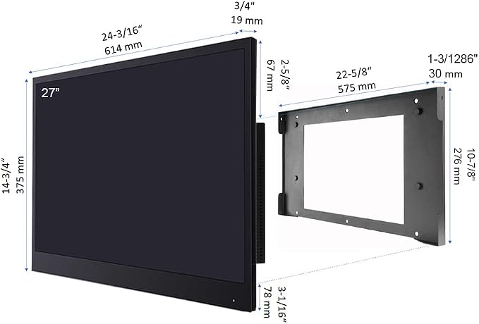 Soulaca 27 inches Black Color Smart Bathroom Waterproof IP66 LED TV Android DTV (ATSC) Built-in WiFi Bluetooth IP66 Android Waterproof New Model