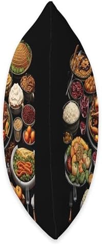 Happy Thanksgiving Thankful Family Holiday Food Turkey Family Dinner Thanksgiving Day Throw Pillow, 18x18, Multicolor - Image 2