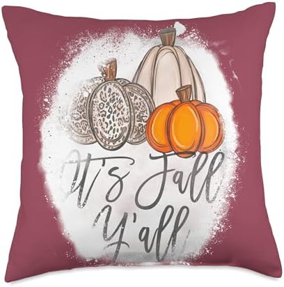 Its Fall Yall for Women Pumpkin Mom Cute Thanksgiving Throw Pillow by Unknown