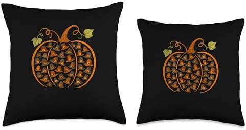 Pilgrim Hats Pumpkin Shape Thanksgiving Farmer Family Throw Pillow - Image 3