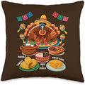 Mexican Thanksgiving Food Idea for Women Funny Turkey Latino Throw Pillow by Unknown