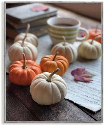 Cozy Pumpkin Harvest Coffee Mug, 16 x 20 Inch Framed Giclée Print by StupellIndustries