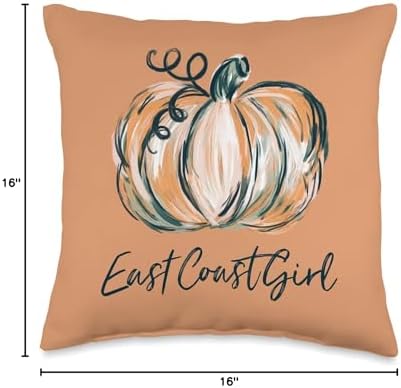 East Coast Girl Watercolor Pumpkin Fall Thanksgiving 2022 Throw Pillow - Image 4