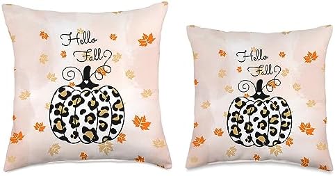 Pumpkin Leopard Decor for Thanksgiving & Halloween It’s Fall Y’All Pumpkin Leopard Print Halloween & Floral Throw Pillow, 16x16, Multicolor - Image 3