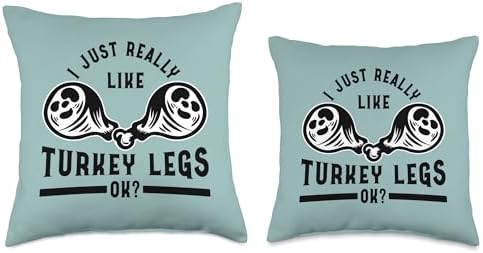 I Just Really Like Turkey Legs Thanksgiving Throw Pillow - Image 3