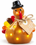 Mud Pie Light Up Turkey Sitter, Ceramic Thanksgiving Table Decor with LED by MudPie