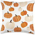 Plaid Pumpkin Thanksgiving Autumn Season Home Decor Throw Pillow by Unknown