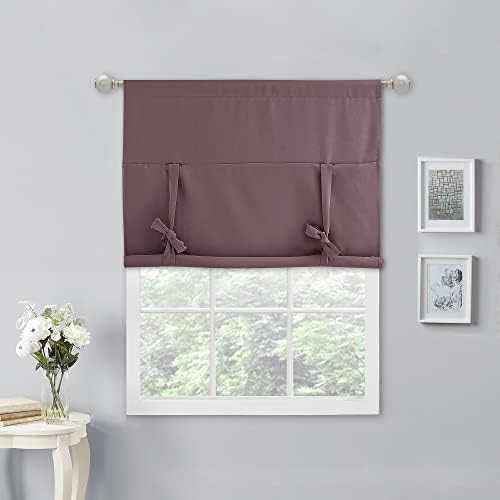 NICETOWN Dry Rose Roman Curtains 45 Inches Long for Bedroom - Image 2